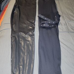 Black Shiny and Matte Leggings Set